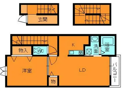 フォレスティア(1LDK/3階)の間取り写真