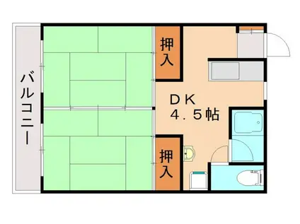 丸野ビル(2K/4階)の間取り写真