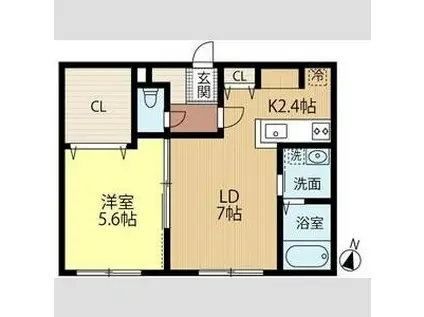 GAIM(1LDK/1階)の間取り写真