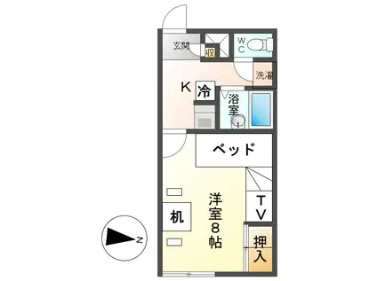 レオパレスリヴェール(1K/2階)の間取り写真