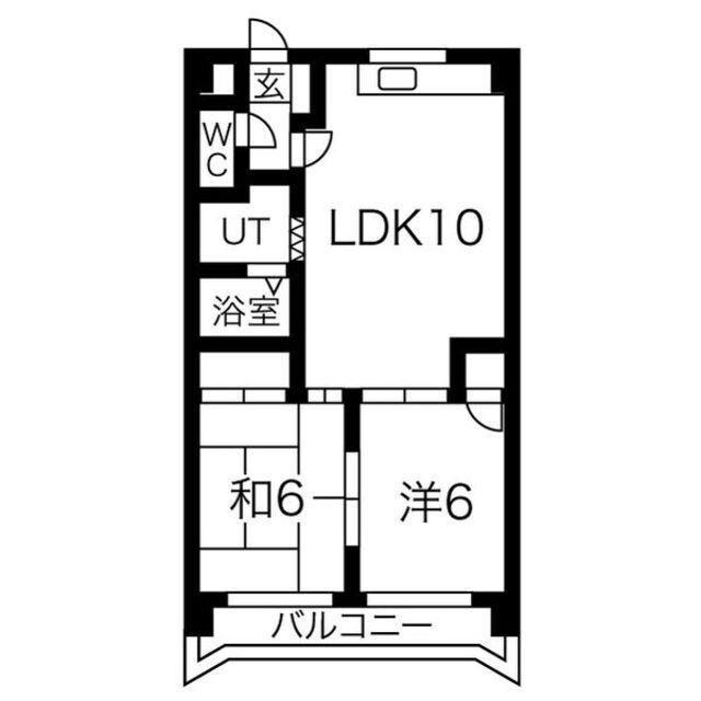 グリーンハイツ大森苑(2LDK/4階)の間取り写真