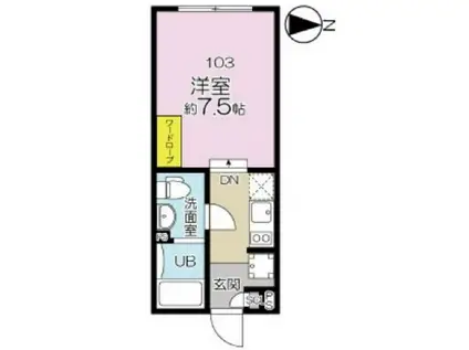 ラピス下目黒(1K/3階)の間取り写真