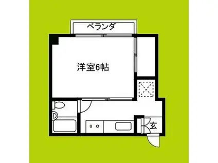 第一文の里ビル(1DK/5階)の間取り写真