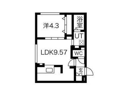 AMADEUS本通(1LDK/4階)の間取り写真