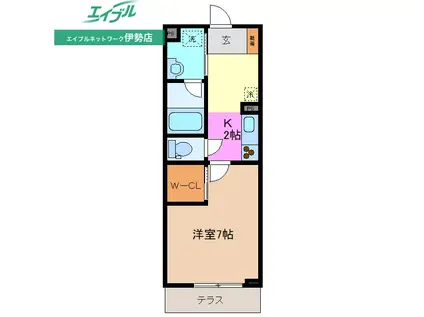 シャーメゾンFORYOU(1K/2階)の間取り写真