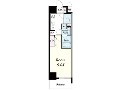 FUTURE宿院(1K/5階)の間取り写真