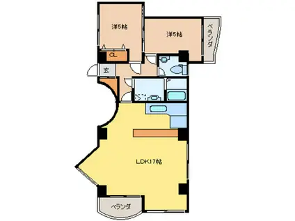 メゾン・グローリー(2LDK/1階)の間取り写真