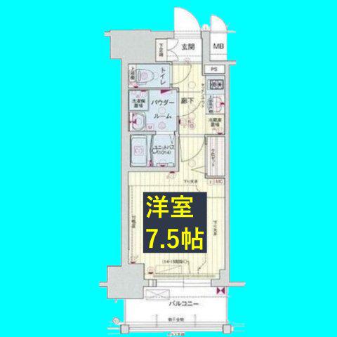 プレサンス桜通ザ・タイムズ(1K/4階)の間取り写真