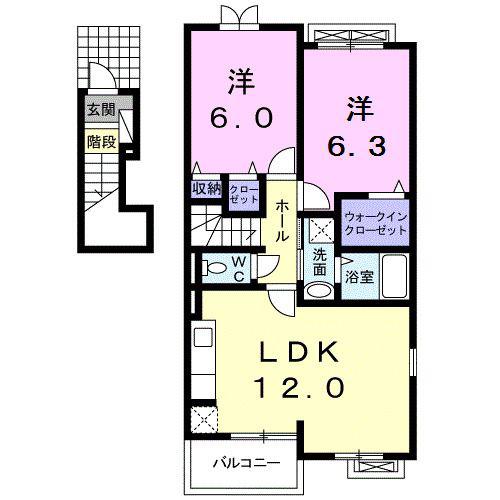 ライグッド I(2LDK/2階)の間取り写真