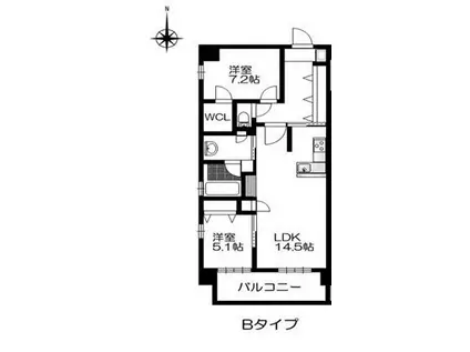 C&S橦木(2LDK/2階)の間取り写真