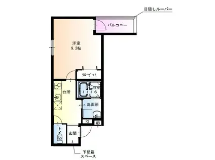 フジパレス今川公園III番館(1K/3階)の間取り写真