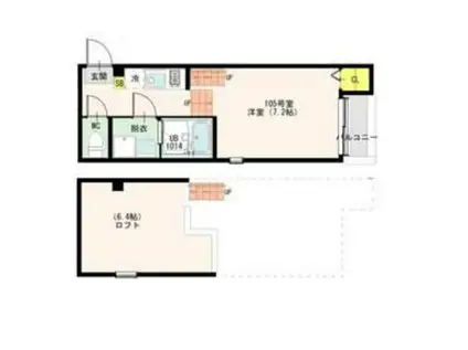 VAN SOREIL野並(1K/1階)の間取り写真