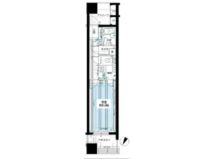 ファミール日本橋ブルークレール(1K/4階)の間取り写真