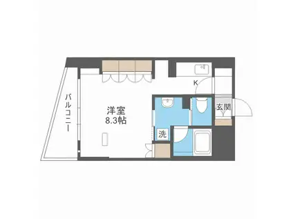 リーガル四ツ橋筋(1K/2階)の間取り写真