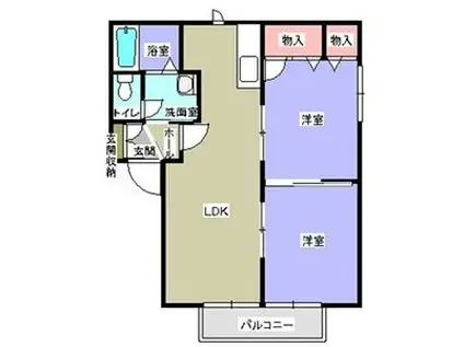 パークサイドウエノ(2LDK/2階)の間取り写真