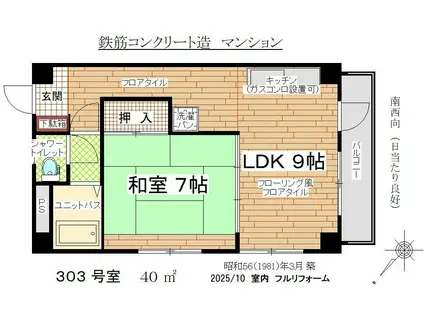 大崎1丁目マンション(1LDK/3階)の間取り写真