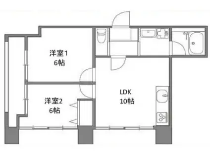 コイシカワコロン(2LDK/5階)の間取り写真