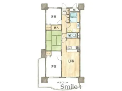 アマネセール西之町(3LDK/8階)の間取り写真