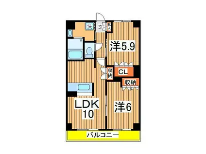 HIMMEL BLA(2LDK/3階)の間取り写真
