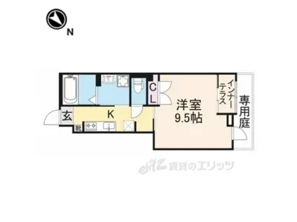 サンク・エール(1K/1階)の間取り写真