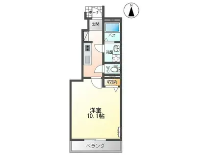 ヴァンベールII(1K/1階)の間取り写真