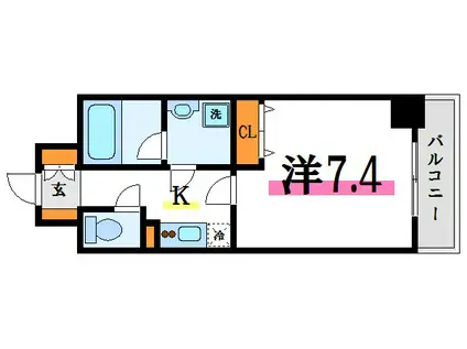 第10シントウキョウビル(1K/5階)の間取り写真