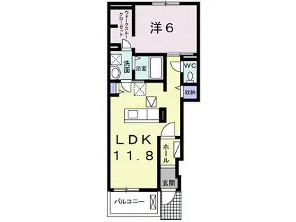コンフォートスクエア(1LDK/1階)の間取り写真