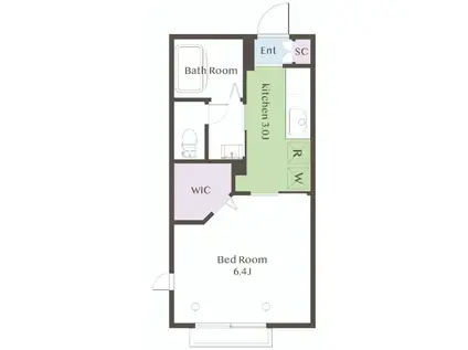 プランドールII(1K/2階)の間取り写真