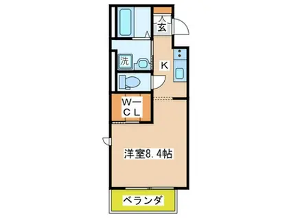 グランシャリオ(1K/2階)の間取り写真