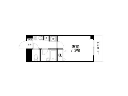 レイクビュー(1K/2階)の間取り写真