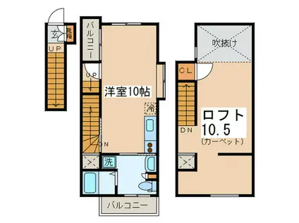 ハウゼ桜新町(ワンルーム/2階)の間取り写真