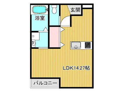 ステラ菊池(ワンルーム/1階)の間取り写真