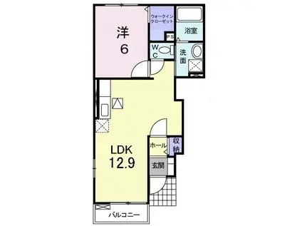 スワンKITAMURAA(1LDK/1階)の間取り写真