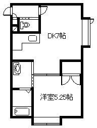 サイレンス2206B(1LDK/2階)の間取り写真