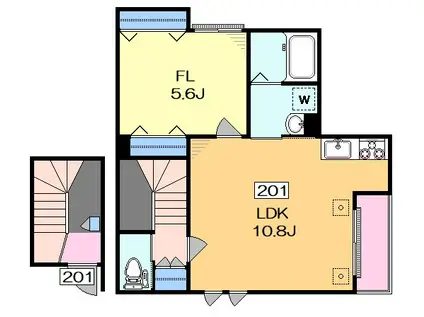 CIEL 大岡山 シエル(1LDK/2階)の間取り写真