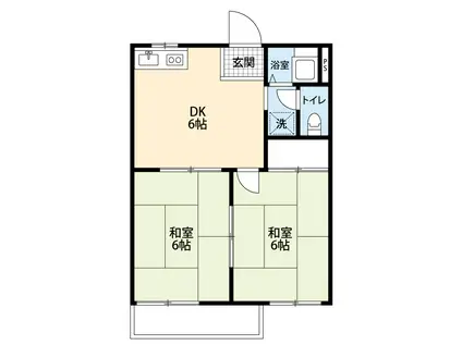 ハイツ上里(2DK/2階)の間取り写真