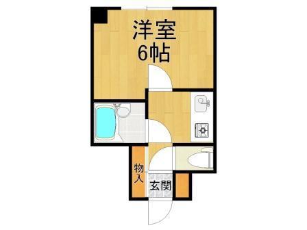 ホワイエ甲子園(1K/1階)の間取り写真