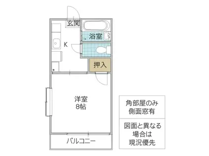 メゾン・ララローズA棟(1K/1階)の間取り写真