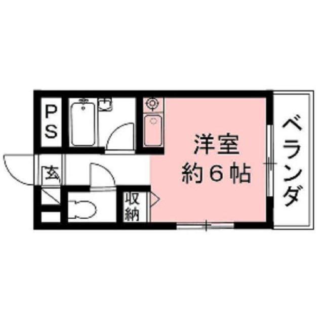 コーポ上土居(ワンルーム/2階)の間取り写真