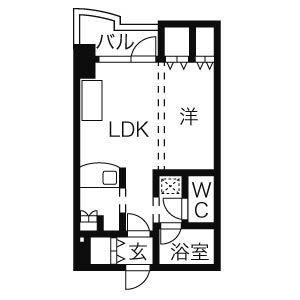 サンシャインシティ弐番館(1DK/3階)の間取り写真