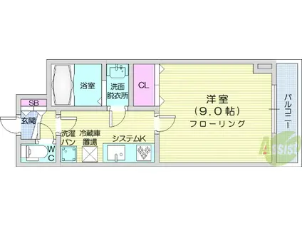 アーバンヒルズ国見(1K/5階)の間取り写真