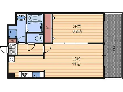 ヴィーヴル(1LDK/1階)の間取り写真