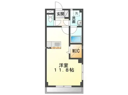 カルディアス大岩A(ワンルーム/1階)の間取り写真