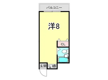 パイントーリ南郷(ワンルーム/2階)の間取り写真