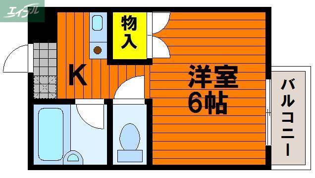 ファイブ南方(1K/3階)の間取り写真