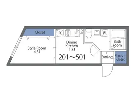 セレス八広(1DK/3階)の間取り写真