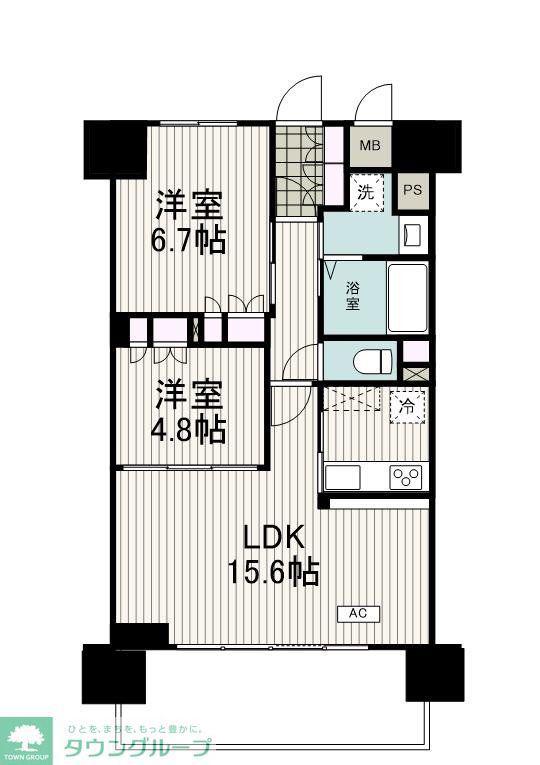 リーラ横浜川和町(2LDK/6階)の間取り写真