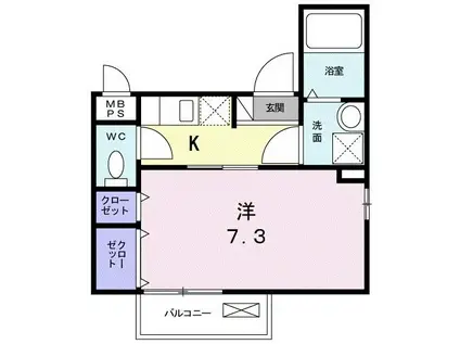 サンリット・メゾン(1K/2階)の間取り写真