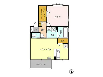 メゾン・シャンピア B(1LDK/1階)の間取り写真