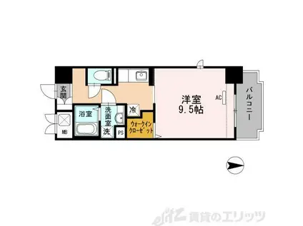 アヤコート(1K/2階)の間取り写真